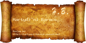 Hartyáni Baracs névjegykártya
